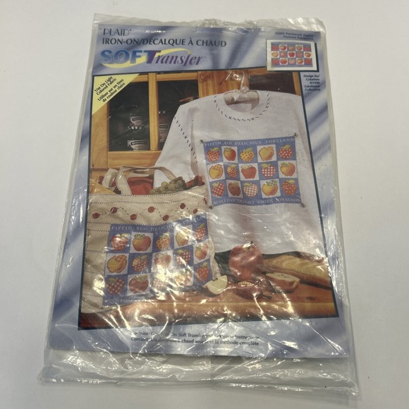 Plaid Other - Plaid Iron On Soft Transfer Patchwork Apples 58005 1996 Vintage Grandmacore